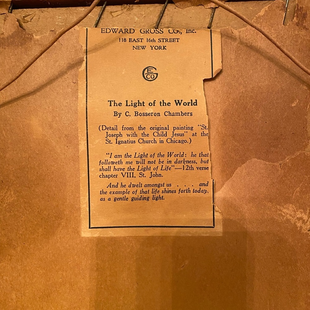 “The Light of the World" by Charles Bosseron Chambers framed print - Picture 5 of 5